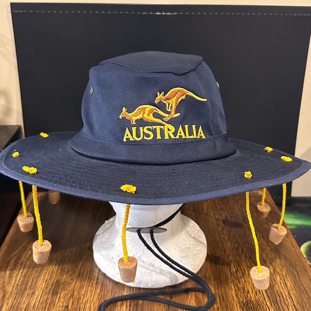 Creative Products Australia Cork Hat Navy Blue Kangaroo Embroidered Bush Hat OS